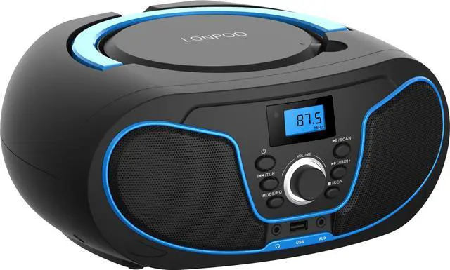 Main image of Portable CD Boombox, CD Player with Clear Stereo Sound, Bluetooth 5.3, FM Radio, USB/AUX/3.5mm Earphone Jack, AC/Battery Powered for Home Outdoor Kids Elders (LP-D02)