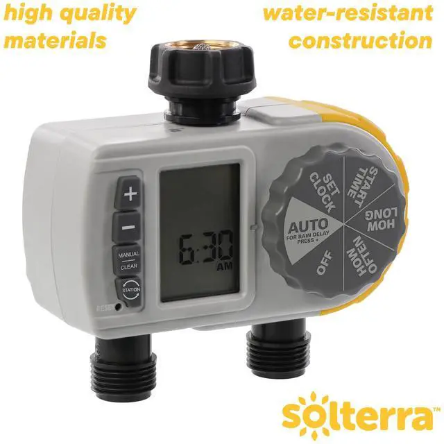Alt view image 3 of 6 - 28153 Single-Dial Two-Outlet Hose Timer, Gray