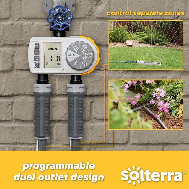 Alt view image 4 of 6 - 28153 Single-Dial Two-Outlet Hose Timer, Gray