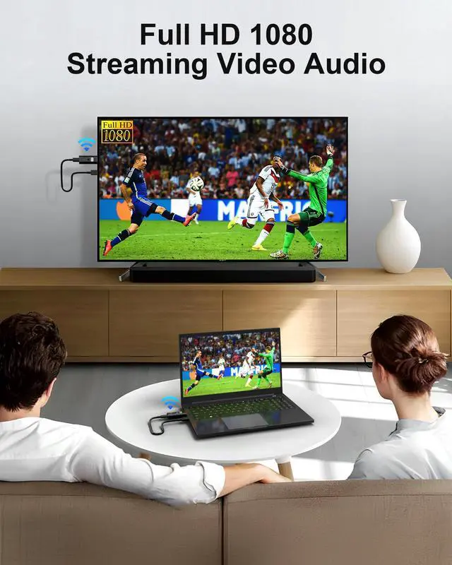 Alt view image 5 of 7 - Wireless HDMI Extender, Wireless HDMI Transmitter and Receiver, 2.4/5GHz Plug & Play, for Streaming Video and Audio to Monitor from Laptop/Pc/Tv Box(1080P-NEW)