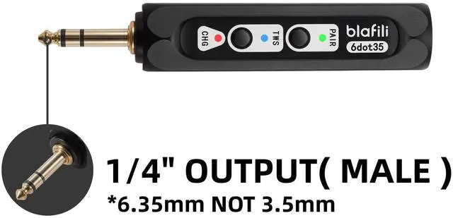 Alt view image 3 of 7 - 6dot35 Bluetooth Receiver with 1/4" (6.35mm) TRS Output, aptX HD/Low Latency, USB-C DAC, for Mixers, PA Systems, Amps & Powered Speakers, TWS Pairing, Not a Bluetooth Transmitter