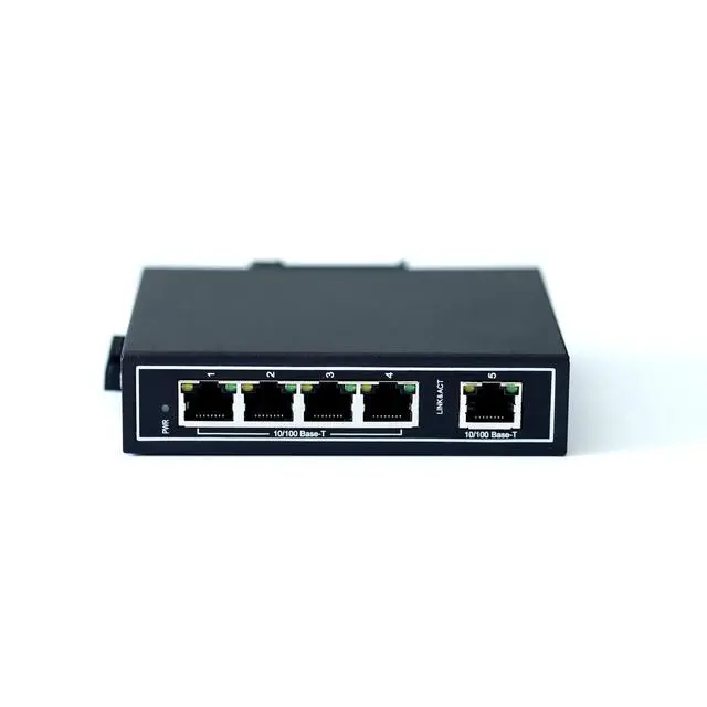 Alt view image 3 of 5 - WDH-5ET-DC 10/100Mbps Unmanaged 5-Port Industrial Ethernet Switches with DIN Rail/Wall-Mount (UL Listed, Fanless, -30~75°C)