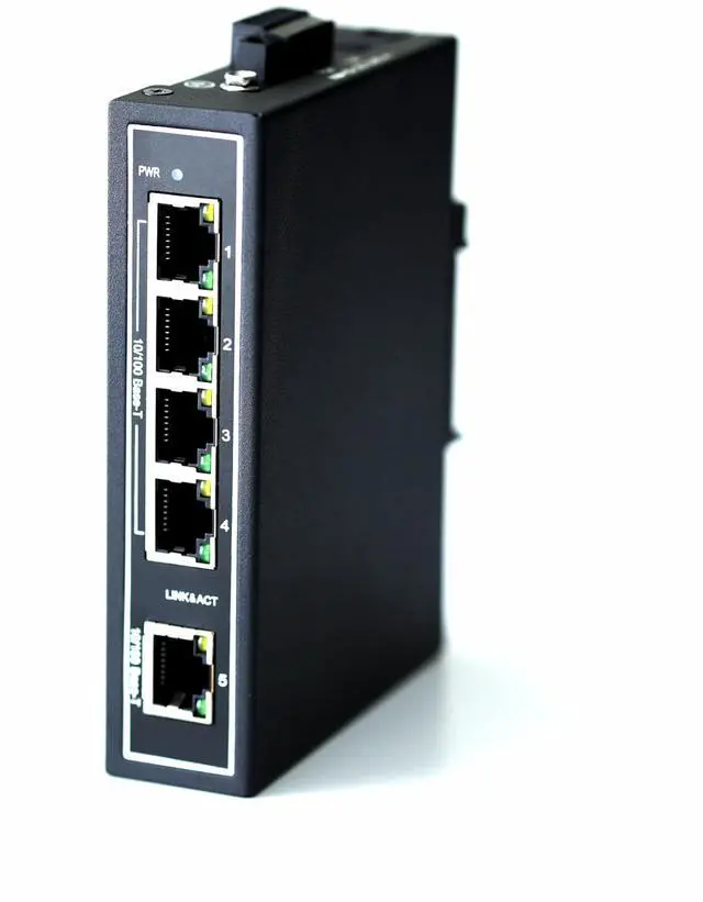 Main image of WDH-5ET-DC 10/100Mbps Unmanaged 5-Port Industrial Ethernet Switches with DIN Rail/Wall-Mount (UL Listed, Fanless, -30~75°C)