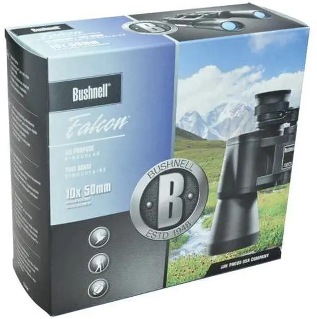Alt view image 4 of 4 - Falcon 10x50 Wide-Angle Binoculars | Porro Prism, InstaFocus, BK7, Fold-Down Eyecups, Non-Slip Grip