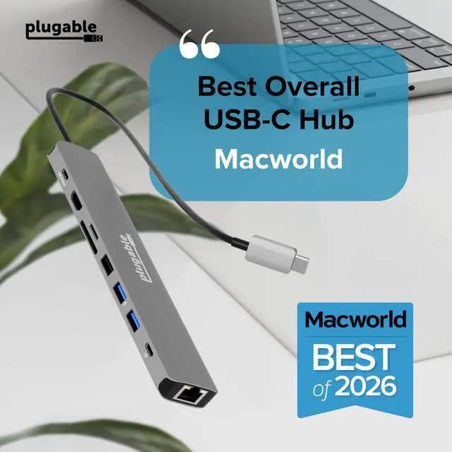 Alt view image 2 of 7 - USB C Hub Multiport Adapter: 9-in-1 with 140W PD Charging, 4K 60Hz HDMI, 10Gbps Data Transfer, Gigabit Ethernet, SD for USBC, USB4, Thunderbolt MacBook, Windows, Chromebook (USBC-9IN1E)
