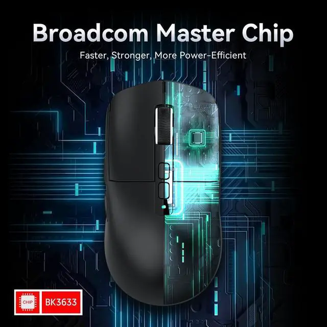 Alt view image 7 of 7 - X6 Lightweight Wireless Gaming Mouse with RGB Backlight Charging Base,Tri-Mode Wired/2.4GHz/BT5.2,26K DPI, PAW3395 Optical Sensor,HUANO Switch,5programmable Buttons,PC/Mac(Black)