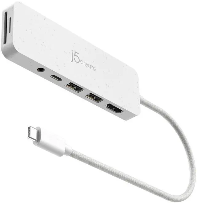 Main image of USB-C Multi-Port Hub with Power Delivery with 4K HDMI/2 USB-A 5Gbps/PD 100W Charging SD&Micro SD/3.5mm Audio | for MacBook Pro&Air/iPad Pro/iMac/Surface/XPS/Thinkpad/Galaxy/and More(JCD373EW)