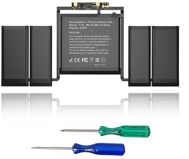 Main image of A1819 A1706 Laptop Battery Compatible with MacBook Pro 13 inch A1706 Late 2016 Mid 2017, EMC 3071, EMC 3163 Series MLH12LL/A MPXV2LL/A MLVP2LL/A MNQF2LL/A MNQG2LL/A 49.2Wh 4314mAh 11.4V
