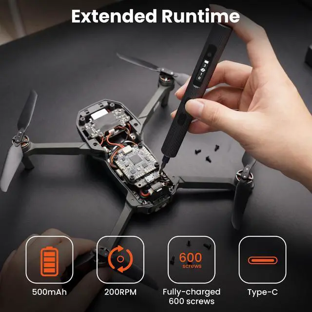 Alt view image 3 of 7 - Electric Screwdriver Set, 52 in 1 Mini Precision Screwdriver Set Cordless Screwdriver Rechargeable with 48 Magnetic S2 Bits, Portable Repair Tool Kit for rc Car, Phone, Camera, Laptop