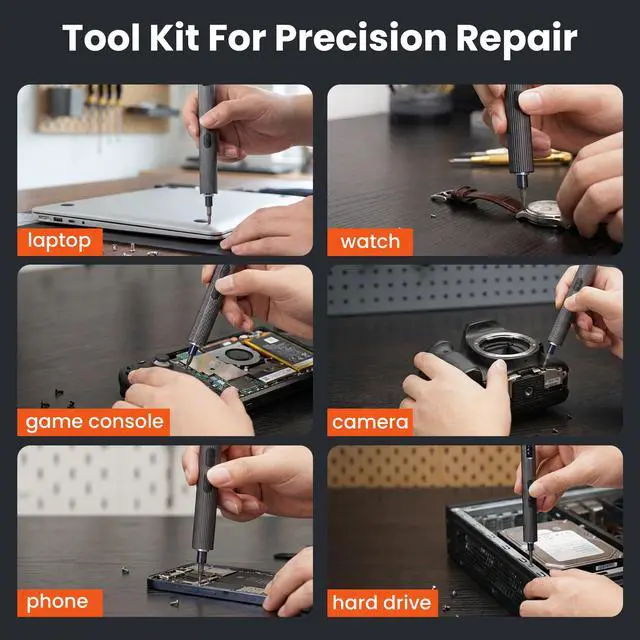 Alt view image 5 of 7 - Electric Screwdriver Set, 52 in 1 Mini Precision Screwdriver Set Cordless Screwdriver Rechargeable with 48 Magnetic S2 Bits, Portable Repair Tool Kit for rc Car, Phone, Camera, Laptop