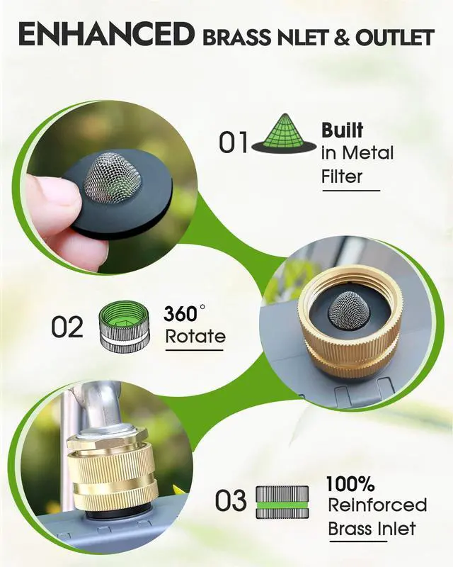 Alt view image 2 of 7 - 4-Zone Water Timer with Brass Inlet, Automatic Garden Hose Timer with Manual/Rain Delay & Large Display, IPX5 Waterproof Faucet Timers for Sprinkler System, Yard, Lawn, Greenhouse