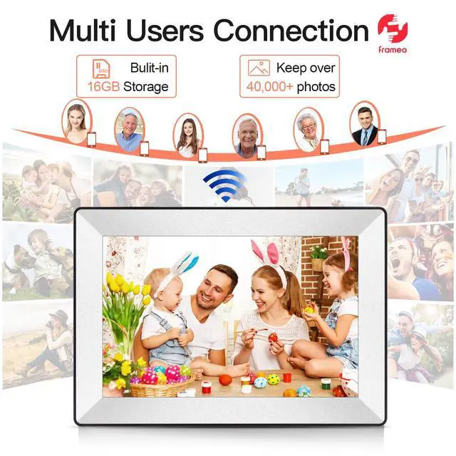 Alt view image 5 of 7 - Frameo 10.1inch Digital Picture Frame WiFi Smart Digital Photo Frame 1280 * 800 IPS HD Touch Screen,16GB Memory Auto-Rotate,Share Photos/Videos Instantly via Frameo App from Anywhere