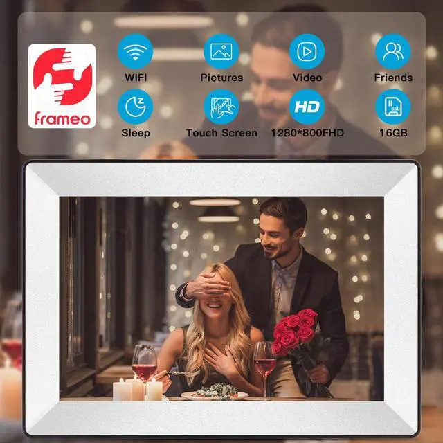 Alt view image 3 of 7 - Frameo 10.1inch Digital Picture Frame WiFi Smart Digital Photo Frame 1280 * 800 IPS HD Touch Screen,16GB Memory Auto-Rotate,Share Photos/Videos Instantly via Frameo App from Anywhere