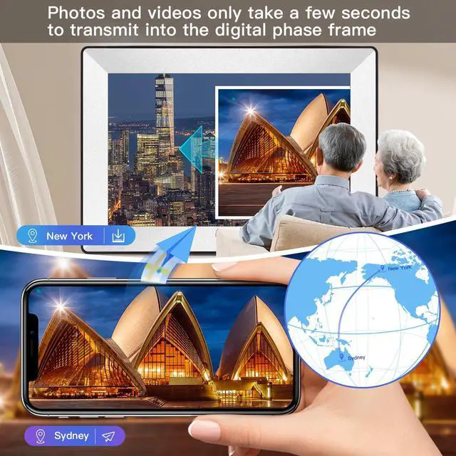 Alt view image 4 of 7 - Frameo 10.1inch Digital Picture Frame WiFi Smart Digital Photo Frame 1280 * 800 IPS HD Touch Screen,16GB Memory Auto-Rotate,Share Photos/Videos Instantly via Frameo App from Anywhere