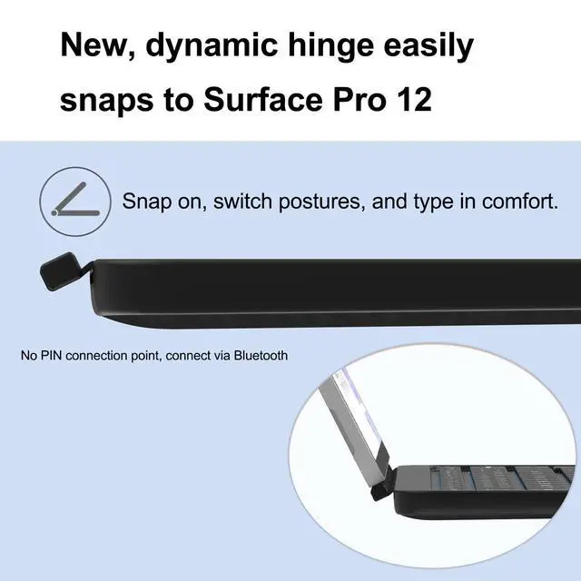 Alt view image 5 of 7 - Keyboard for Microsoft Surface Pro 12 inch (2025), Bluetooth Wireless Magnetic Keyboard with Multi-Touch Trackpad, Rechargeable Battery, 7-Color Backlit, Smart Sleep/Wake