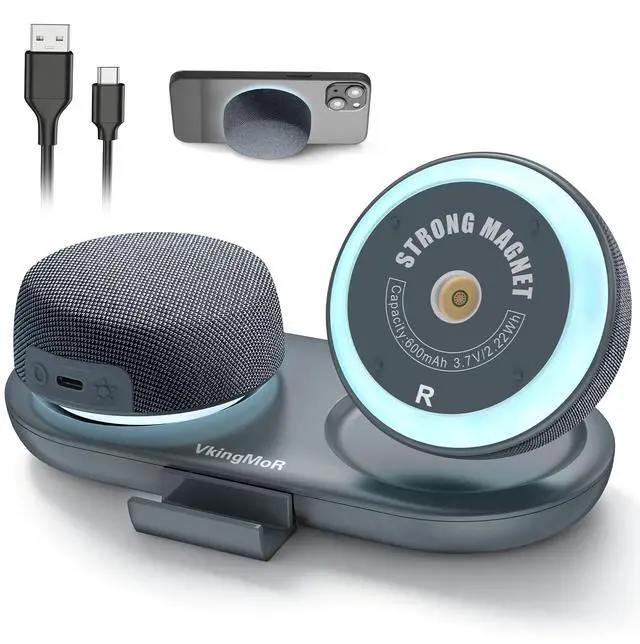 Main image of Bluetooth Speaker Set Dual Pairing Stereo Sound,TWS & Magnetic Base Portable Speaker with 10H Playtime(3H with Lights On),Wireless Speakers for TV Watching,Home Theater, Outdoor, Multi-Room