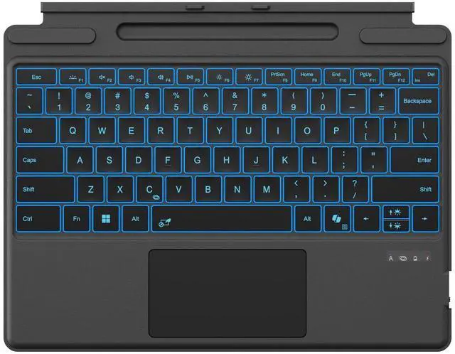 Main image of Surface Pro Keyboard for Microsoft Surface Pro 11/10/9/8/X 13", 7 Color Backlits, Detachable Bluetooth Wireless Keyboard with Pen Storage, Ultra-Slim Rechargeable Type Cover with Multi-Touch Trackpad