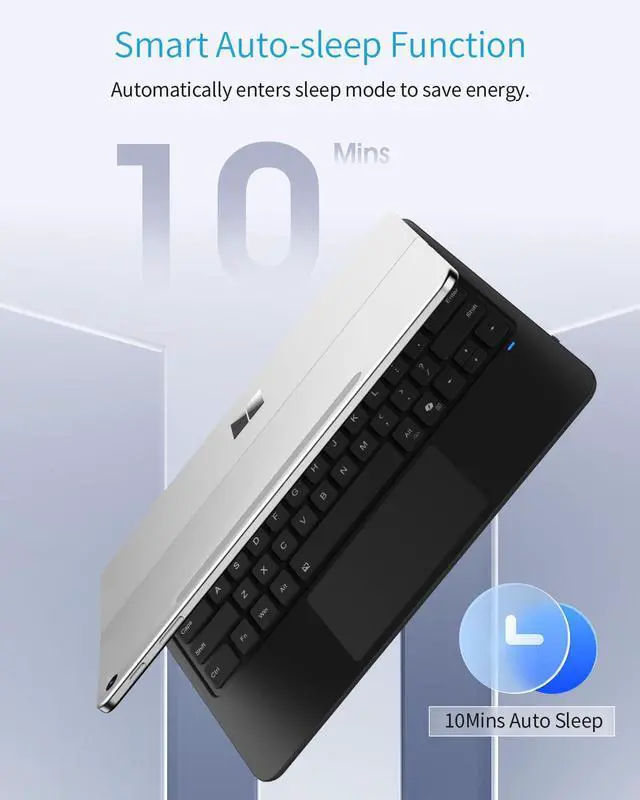 Alt view image 6 of 7 - Keyboard for Microsoft Surface pro 12" 2025, Wireless Bluetooth Keyboard with LED Backlight, Black