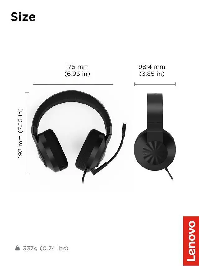 Alt view image 6 of 7 - H210 Wired Gaming Headset - 3.5mm Connection, Flip-to-Mute Noise-Cancelling Microphone, Breathable Ear Cups - Black