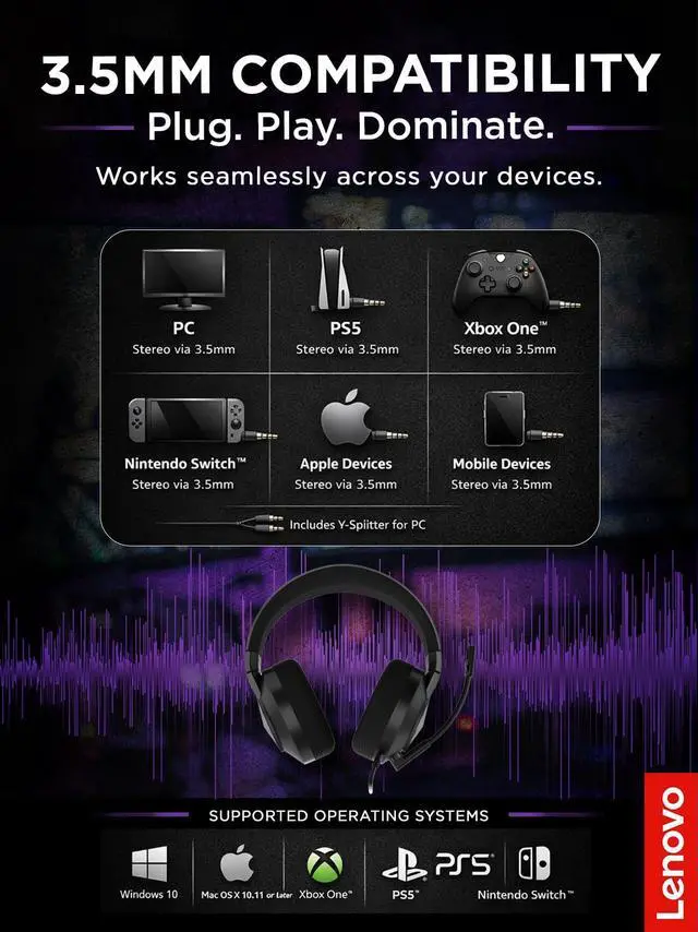 Alt view image 5 of 7 - H210 Wired Gaming Headset - 3.5mm Connection, Flip-to-Mute Noise-Cancelling Microphone, Breathable Ear Cups - Black