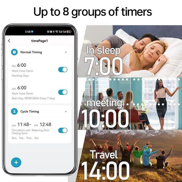 Alt view image 6 of 7 - GX-03 WiFi 2-Zone Sprinkler Timer for Garden Hose, Smart Water Timer with App Control, Compatible with Alexa and Google Assistant, Automatic Watering System, Compatible with Tuya Smart Life
