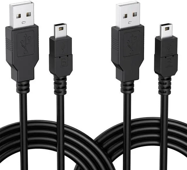 Main image of 2 Pack Mini USB Cable for PS3 Controller, 6-FT Data Charging Cord for PlayStation 3/PS Move, TI-84 Plus CE Calculator, Digital Camera