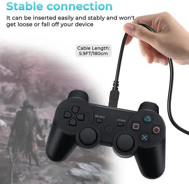 Alt view image 6 of 6 - 2 Pack Mini USB Cable for PS3 Controller, 6-FT Data Charging Cord for PlayStation 3/PS Move, TI-84 Plus CE Calculator, Digital Camera
