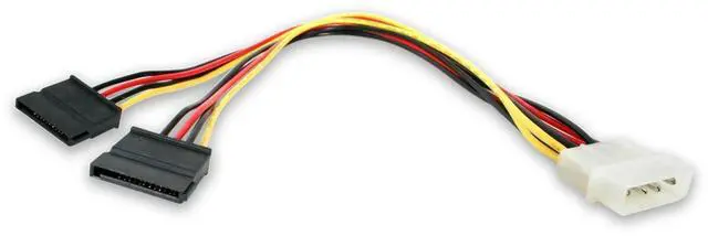 Main image of 12in LP4 to 2x SATA Power Y Cable Adapter - Molex to to Dual SATA Power Adapter Splitter (PYO2LP4SATA)