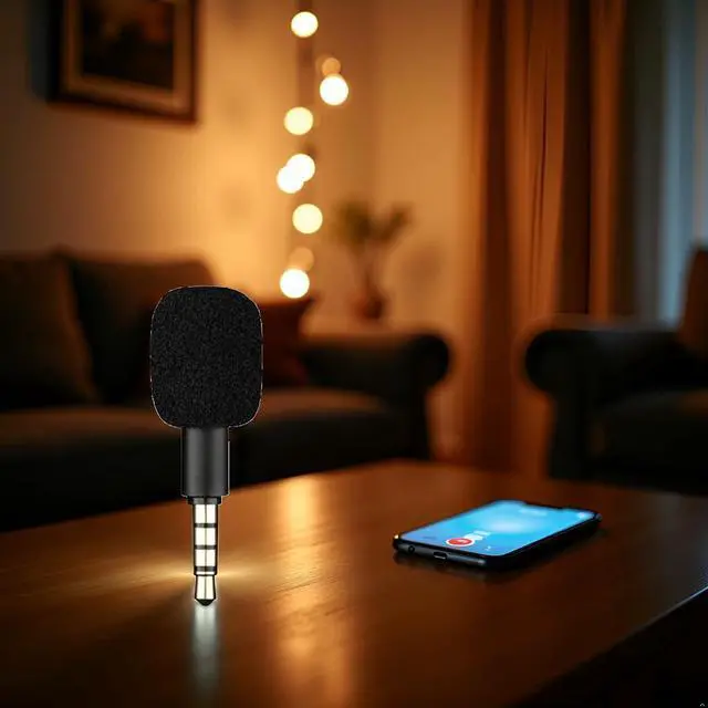 Alt view image 4 of 5 - Black 4 Pole Mini Portable Microphone Jack 3.5mm Aux 4 Pole/ 3 Pole Karaoke Mic for Recorder Mobile Phone Smart Phone Computer Laptop Multipurpose Condenser Microphones
