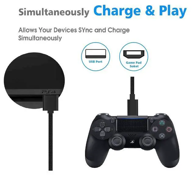 Alt view image 6 of 7 - PS4 Controller Charger Charging Cable, 2 Pack 10ft Extra Long PS4 Charger Cord for PlayStation-4,PS 4 Slim/Pro,Dualshock 4,X-Box One S/X Controller,Fire Stick,Game Accessories,for Fire Kindle