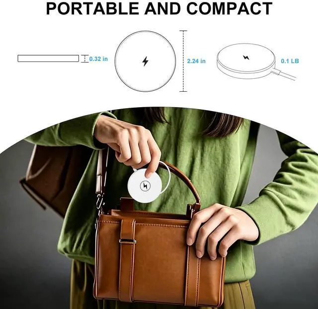 Alt view image 5 of 7 - Magnetic Wireless Charger Pad Fast Charging Station Compatible for iPhone 17E/17 Air/17 Pro Max/16E/16 Pro Max/15/14/13/12,15W Wireless Charger Android Phone with 4FT USB C/USB A Port for Galaxy S26