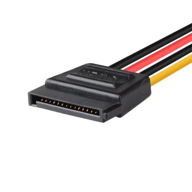Alt view image 4 of 6 - 4 Pin Molex to Dual SATA Power Y-Cable Adapter, (2 Pack) 4 Pin IDE Male Molex (LP4) to Dual 15 Pin Female SATA Power Extension Cable Adapter 18AWG, 8 inch