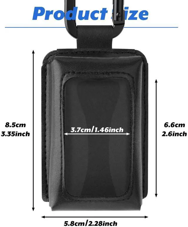 Alt view image 2 of 7 - 1 Piece Portable Garage Door Opener Carrying Case with Carabiner, Anti-Lost Bag Gate Clicker Holder for Universal Garage/Gate Door Opener Remote, Black (Black)