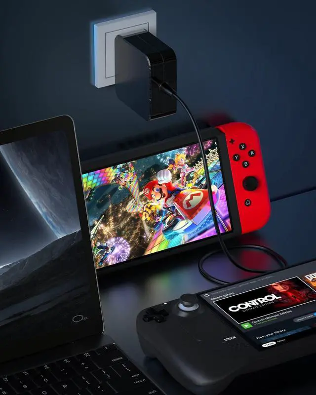 Alt view image 6 of 6 - 15V Charger Ac Adapter Wall Charge Compatible with Nintendo Switch/Support TV Mode with USB Type C Cable