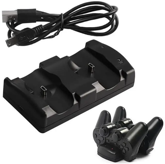 Main image of Charger Dock for PS3 PlayStation 3 Dual Controller Charger PS3/ Move Docking Charging Station with LED Light Indicator and USB Charging Cable