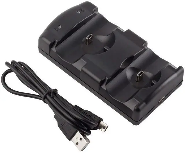 Alt view image 5 of 7 - Charger Dock for PS3 PlayStation 3 Dual Controller Charger PS3/ Move Docking Charging Station with LED Light Indicator and USB Charging Cable