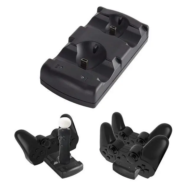 Alt view image 6 of 7 - Charger Dock for PS3 PlayStation 3 Dual Controller Charger PS3/ Move Docking Charging Station with LED Light Indicator and USB Charging Cable