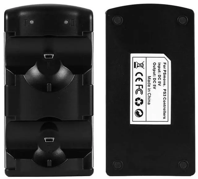 Alt view image 7 of 7 - Charger Dock for PS3 PlayStation 3 Dual Controller Charger PS3/ Move Docking Charging Station with LED Light Indicator and USB Charging Cable