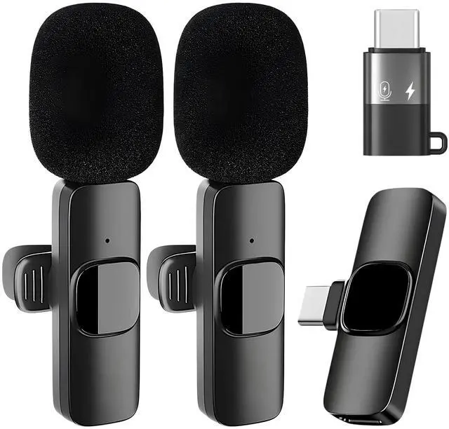 Main image of Upgrade K9 Wireless Lavalier Microphone for iPhone 16 15 14, Android, iPad - Dual Wireless Mic for Video Recording, Vlog, YouTube, TikTok - Plug & Play Noise Reduction Lapel Microphone (2 Packs)