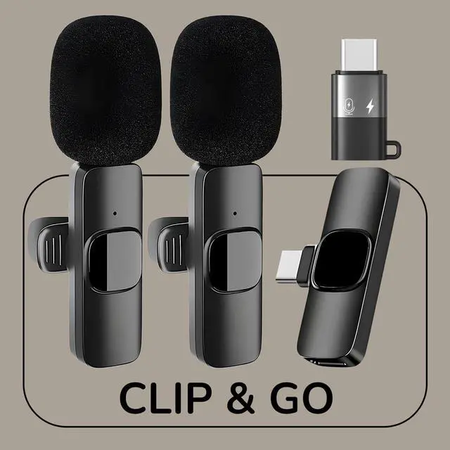 Alt view image 5 of 6 - Upgrade K9 Wireless Lavalier Microphone for iPhone 16 15 14, Android, iPad - Dual Wireless Mic for Video Recording, Vlog, YouTube, TikTok - Plug & Play Noise Reduction Lapel Microphone (2 Packs)