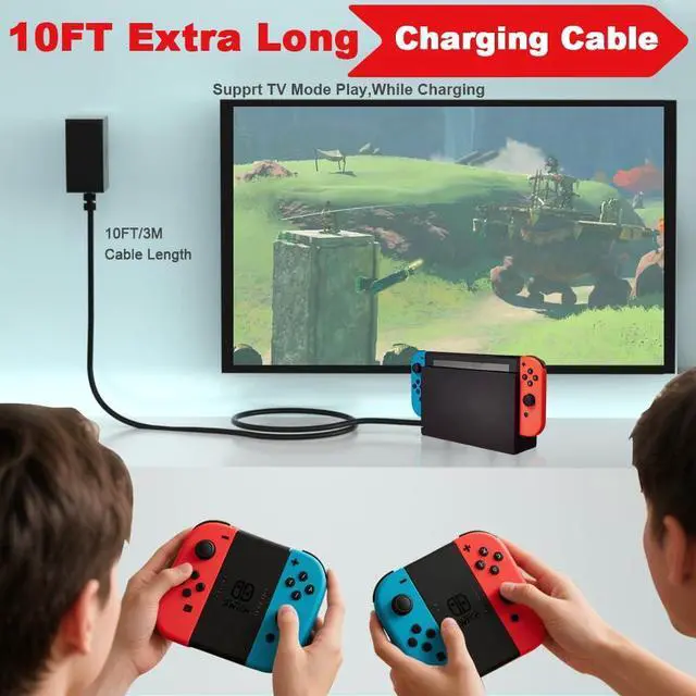 Alt view image 3 of 7 - 39W Charger for Nintendo Switch - 15V 2.6A with 10FT USB C Cable - Compatible with Switch Lite/OLED, Supports TV Mode and Dock Station