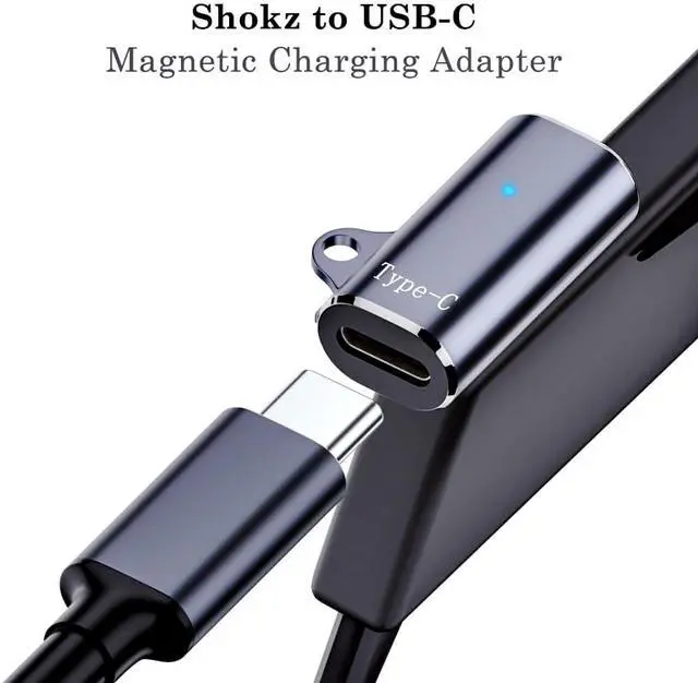 Alt view image 4 of 7 - USB C Shokz Charging Cable Adapter (2 Pack) Type c Charger Cable to Shokz Magnetic Converter Compatible with Shokz Aeropex, OpenRun, OpenRun Pro/Mini, OpenComm 2/UC Charge Plugs, Grey