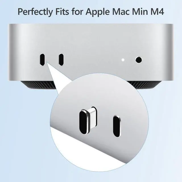 Alt view image 4 of 7 - Dust Plug Cover Kit for Mac mini M4/M4 pro, USB C Port Cover with Cleaning Brush, for Mac mini M4 Accessories