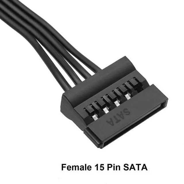 Alt view image 4 of 6 - Molex IDE 4-Pin Male to 15-Pin Female SATA Power Converter Extension Adapter Cable for Computer Hard Drive HDD SSD