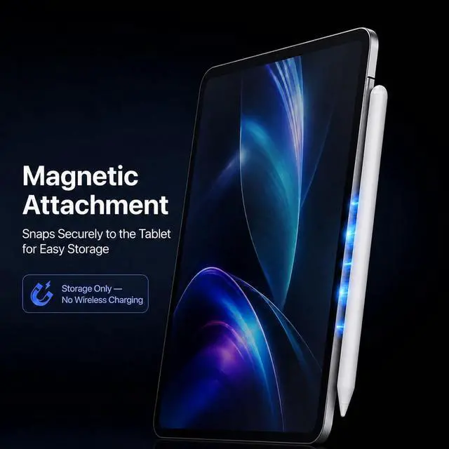 Alt view image 7 of 7 - Pen for iPad (2018-2026) - 10 Min Fast Charge, Auto Sleep, Tilt Sensitivity, Palm Rejection, Active Pencil for iPad 11/10/9/8/7/6th Gen, Pro 13"/12.9"/11", Air 6/5/4/3, Mini 7/6/5th (White)