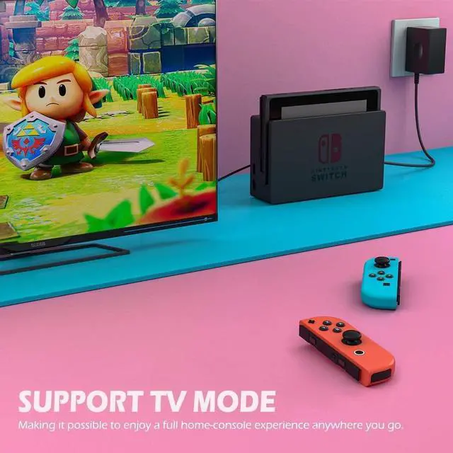 Alt view image 4 of 6 - 45W Charger for Nintendo Switch, Charger AC Adapter Power Supply 15V 3A Fast Charging Kit Compatible with Switch OLED/Dock and Pro Controller (Support TV Mode),Black