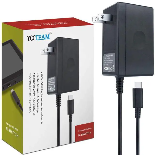 Main image of 45W Charger for Nintendo Switch, Charger AC Adapter Power Supply 15V 3A Fast Charging Kit Compatible with Switch OLED/Dock and Pro Controller (Support TV Mode),Black
