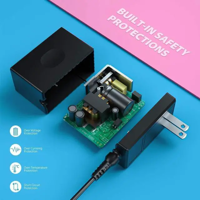 Alt view image 5 of 6 - 45W Charger for Nintendo Switch, Charger AC Adapter Power Supply 15V 3A Fast Charging Kit Compatible with Switch OLED/Dock and Pro Controller (Support TV Mode),Black