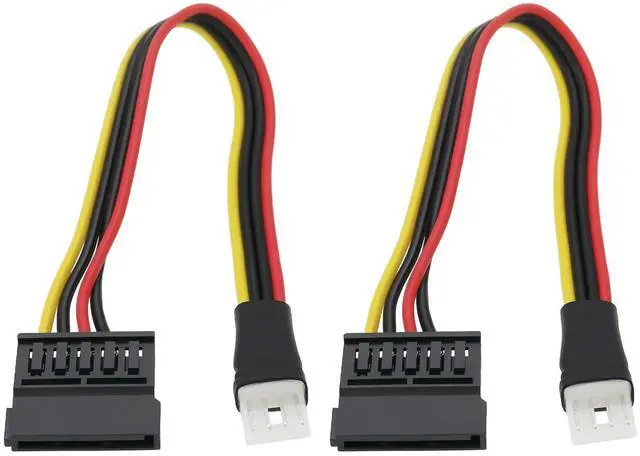 Main image of 2pcs 4Pin FDD Floppy Male to 15Pin Sata Female Adapter Converter Cord Extension Cable for Power Supply Compatible with Floppy Drives and SATA Power 22cm