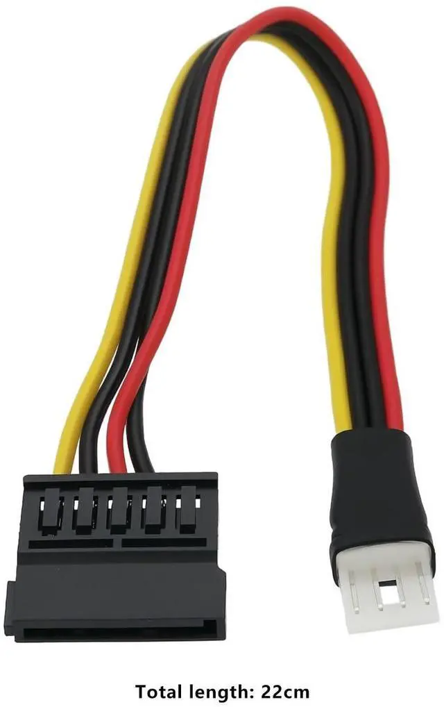 Alt view image 4 of 7 - 2pcs 4Pin FDD Floppy Male to 15Pin Sata Female Adapter Converter Cord Extension Cable for Power Supply Compatible with Floppy Drives and SATA Power 22cm